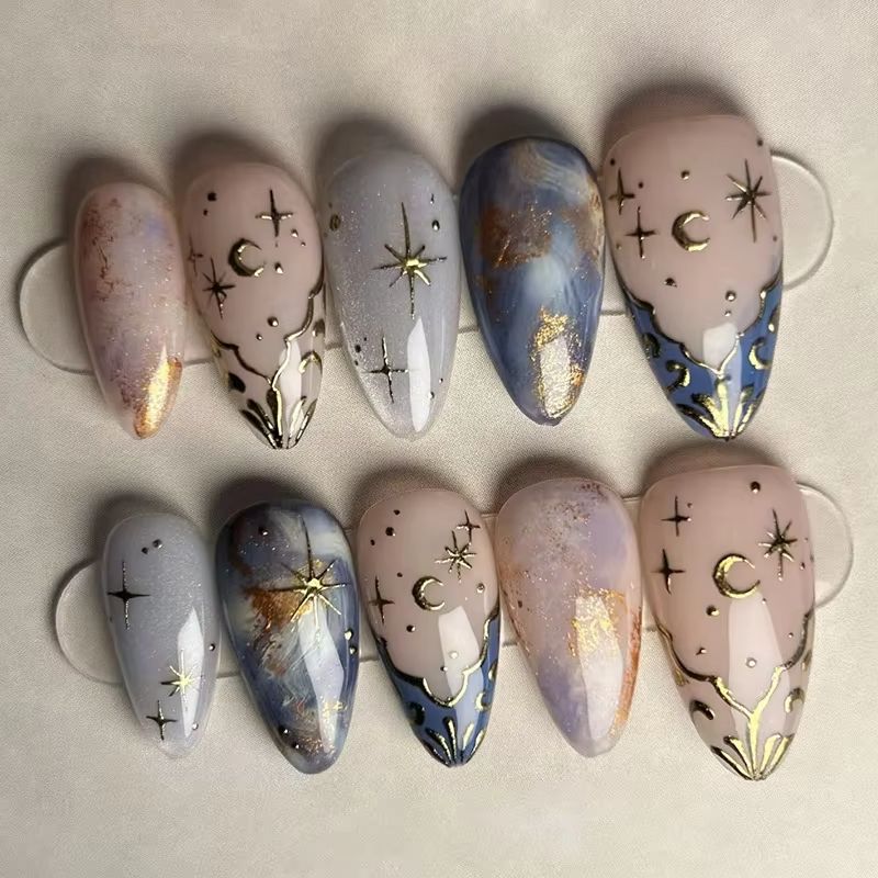 Nail Art French Nails - 24 pezzi set di unghie corte