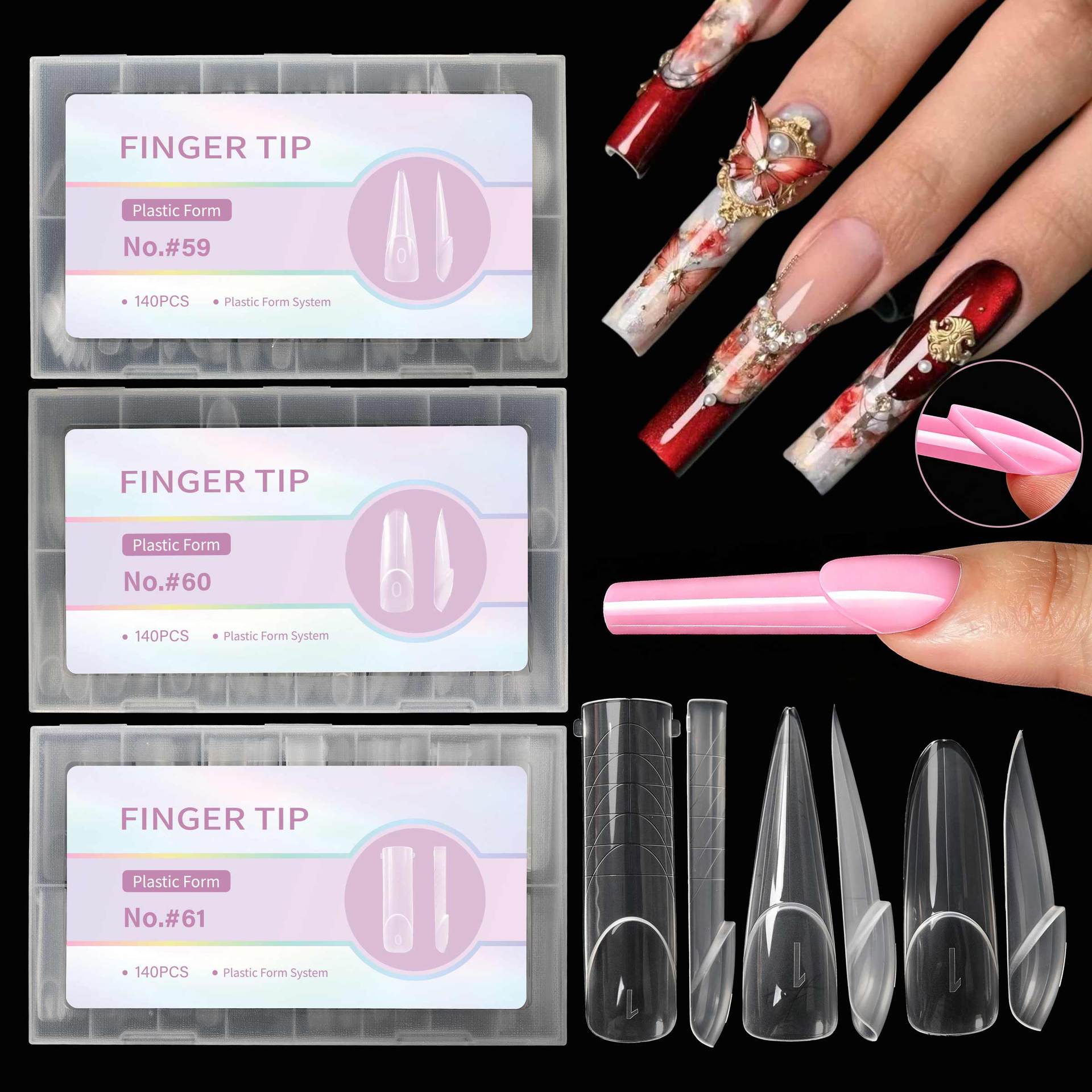 Nail Art Denim - 140 pezzi di punte per estensione