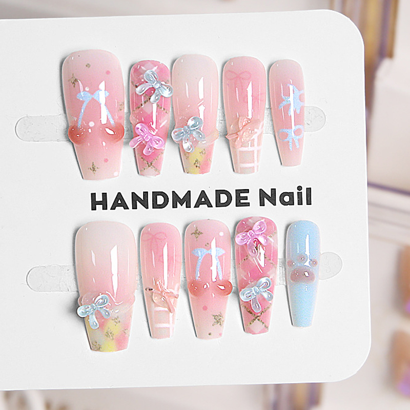 Nail Art French Nails - 10 Pezzi Unghie Finte Francesi di