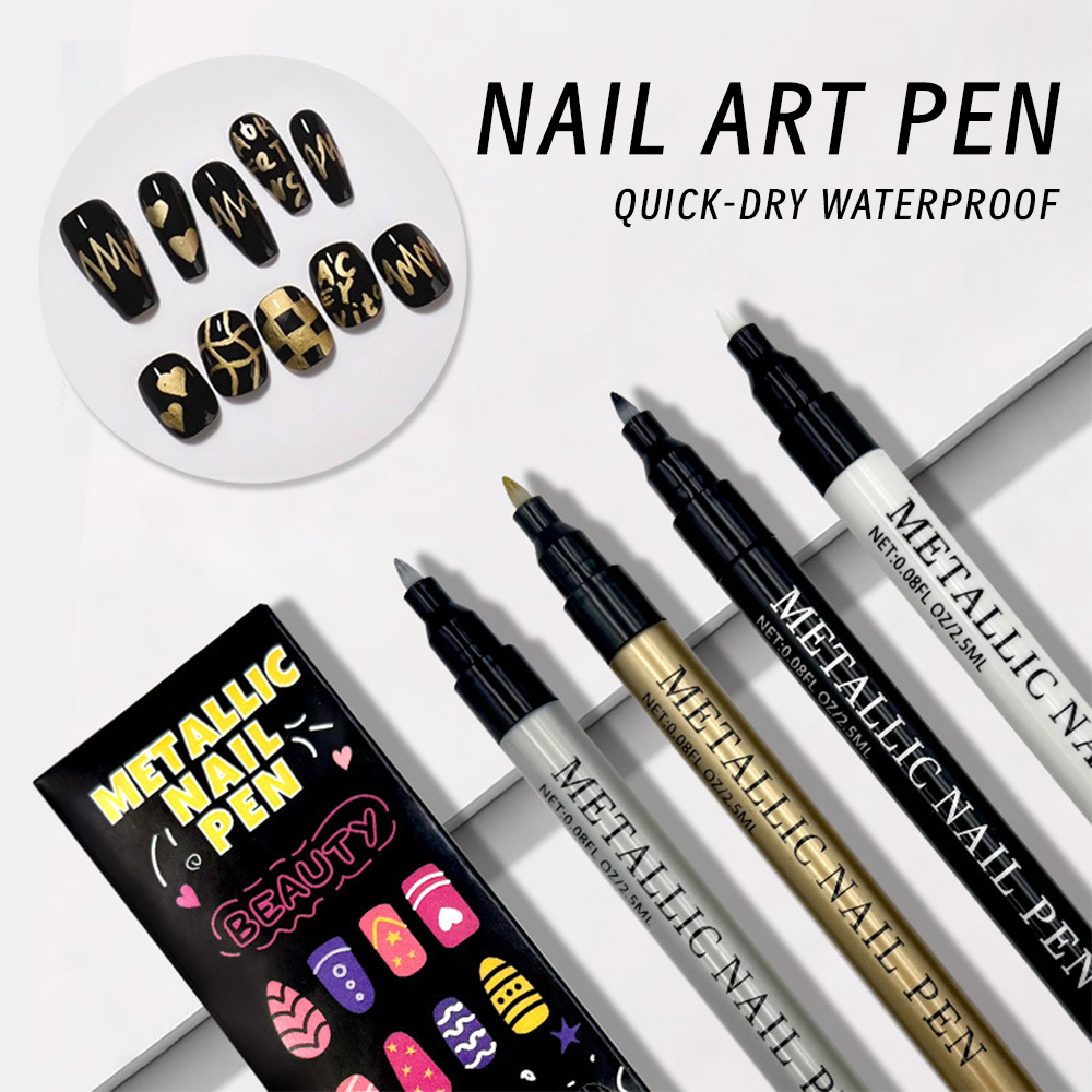 Nail Art Gold - 1Pc Metallic Nail Art Graffiti Pittura