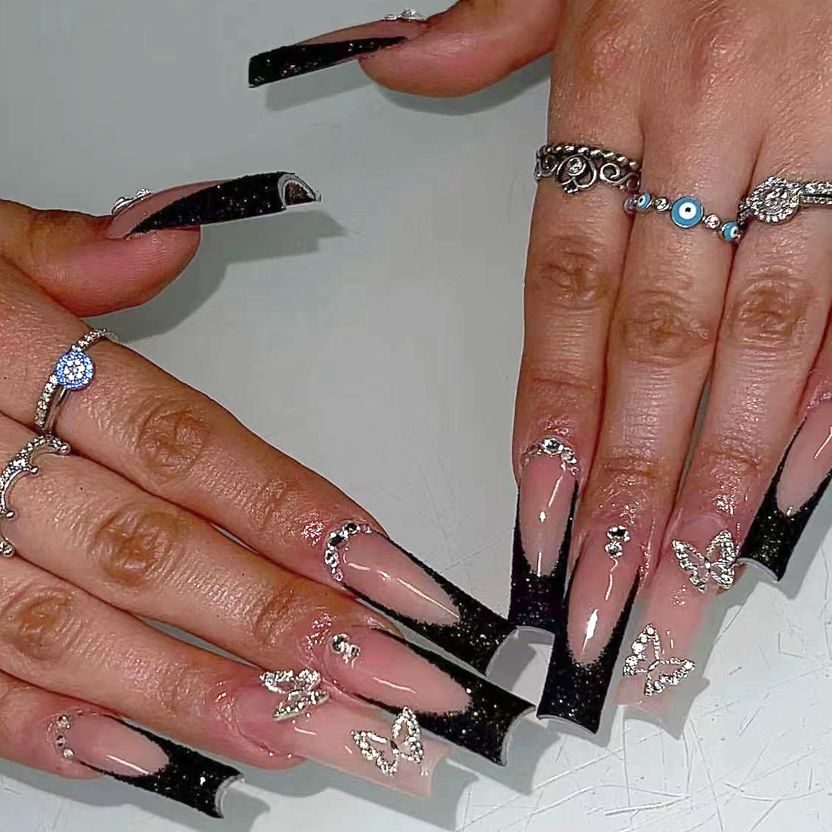 Nail Art French Nails - 24 pezzi set di unghie finte