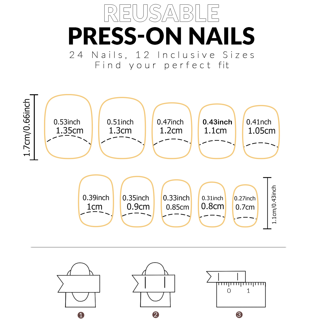 Set di 24 Unghie Finte Quadrat - Nail Art French Nails recensione e prezzo