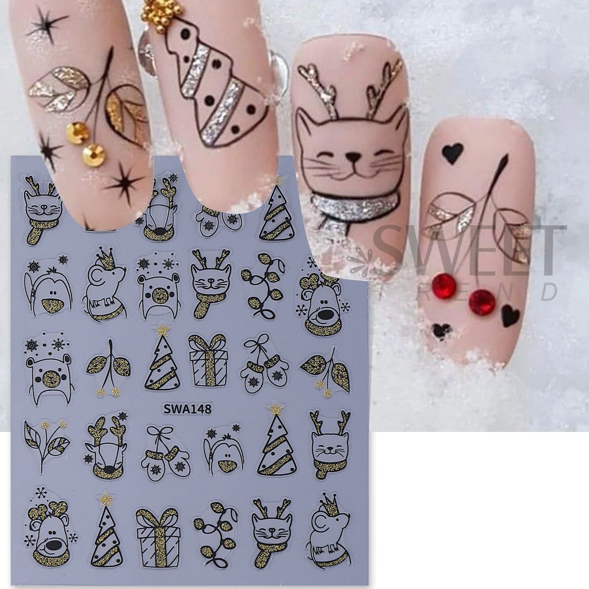 2 pezzi Shinning Cartoon Chris - Nail Art Xmas Simple recensione e prezzo